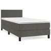 vidaXL Cama box spring con colch&oacute;n terciopelo gris oscuro 90x200 cm