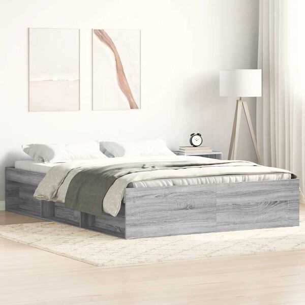 vidaXL Estructura de cama gris Sonoma 140x190 cm