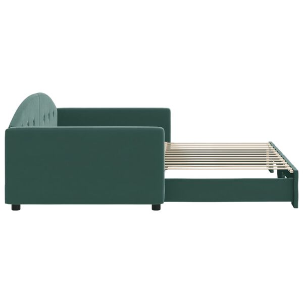 vidaXL Sof&aacute; cama nido terciopelo verde oscuro 100x200 cm