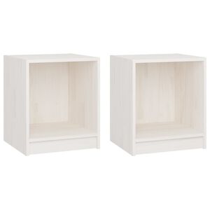 vidaXL Mesita de noche 2 uds madera de pino blanco 35,5x33,5x41,5 cm