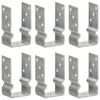 vidaXL Anclajes de valla 6 uds acero galvanizado plateado 8x6x15 cm