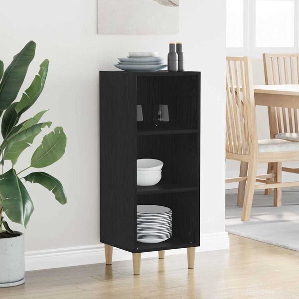 vidaXL Aparador Roble Negro 34,5 x 32,5 x 90 cm Madera de ingeniería