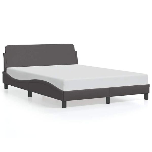 vidaXL Estructura de cama Dover cuero sint&eacute;tico gris 140x200 cm