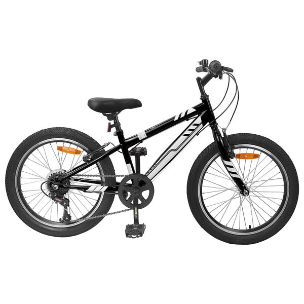 vidaXL Bicicleta de Monta&ntilde;a 24 Pulgadas 6-Speed para 8-12 a&ntilde;os Negro