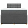 vidaXL Cama box spring con colch&oacute;n tela gris oscuro 120x200 cm