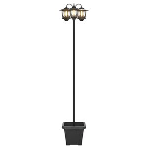vidaXL Farola de 3 brazos Negro 32 x 32 x 188 cm Aluminio y ABS