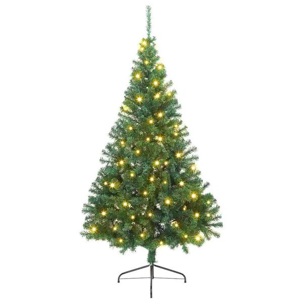 vidaXL &Aacute;rbol de Navidad Artificial Preiluminado Verde 180 cm PVC