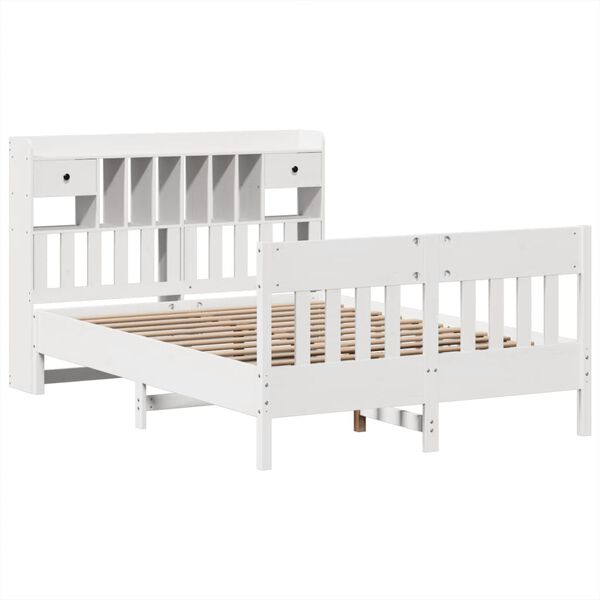 vidaXL Estructura de cama sin colch&oacute;n madera de pino blanca 140x190 cm