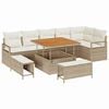 vidaXL Conjunto de sofá de jardín con cojín 9 pcs Beige y Crema