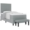 vidaXL Cama tipo Box Spring con cabecera Gris Claro 100 x 200 cm tela