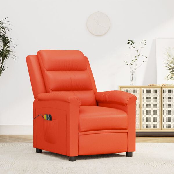 vidaXL Sill&oacute;n de masaje el&eacute;ctrico cuero sint&eacute;tico rojo
