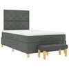 vidaXL Cama tipo Box Spring con colch&oacute;n Gris oscuro 120 x 190 cm tela