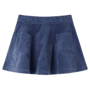 vidaXL Falda infantil con bolsillos pana azul marino 92