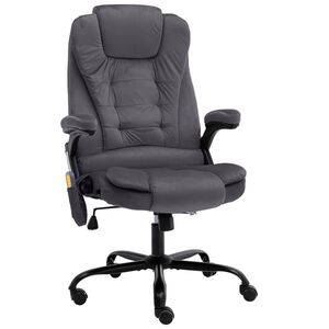 vidaXL Silla de oficina de masaje terciopelo gris oscuro