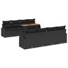 vidaXL Conjunto de sof&aacute; de jard&iacute;n 9 uds. Negro Polirat&aacute;n