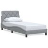 vidaXL Estructura de cama sin colch&oacute;n tela gris claro 90x200 cm