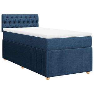 vidaXL Cama box spring con colch&oacute;n tela azul 80x200 cm