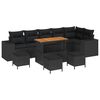 vidaXL Conjunto de sof&aacute; de jard&iacute;n 10 uds. Negro rat&aacute;n sint&eacute;tico