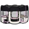 vidaXL Parque de perros plegable y bolsa transporte negro 125x125x61cm