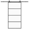 vidaXL Puerta corredera set herrajes negra 102,5x205 cm ESG vidrio