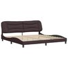 vidaXL Estructura de cama sin colch&oacute;n Hvar tela marr&oacute;n oscuro 200x200 cm