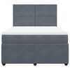 vidaXL Cama box spring con colch&oacute;n terciopelo gris oscuro 140x200 cm