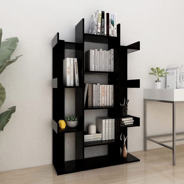 vidaXL Librería de madera contrachapada negro 86x25,5x140 cm