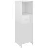 vidaXL Armario de ba&ntilde;o madera contrachapada blanco brillo 30x30x95 cm
