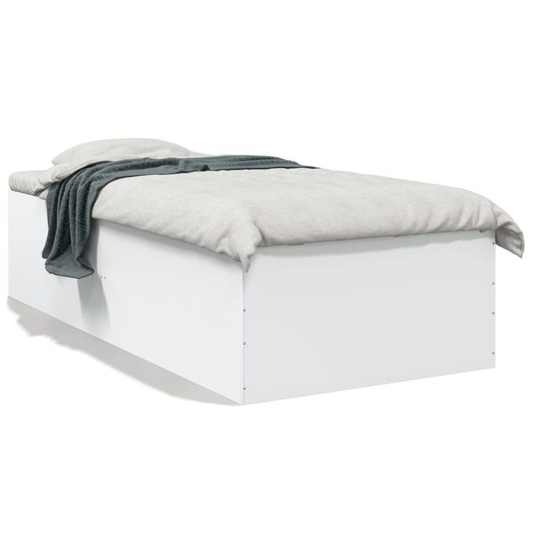 vidaXL Estructura de cama madera de ingeniería blanca 75x190 cm