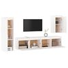 vidaXL Muebles para TV 4 piezas madera maciza de pino blanco
