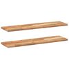vidaXL Estante flotante 2 uds madera acacia acabado aceite 100x20x2 cm