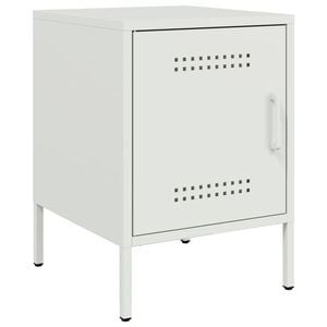 vidaXL Mesita de noche de acero blanco 36x39x50,5 cm