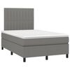 vidaXL Cama box spring con colch&oacute;n y LED tela marr&oacute;n oscuro 120x190 cm