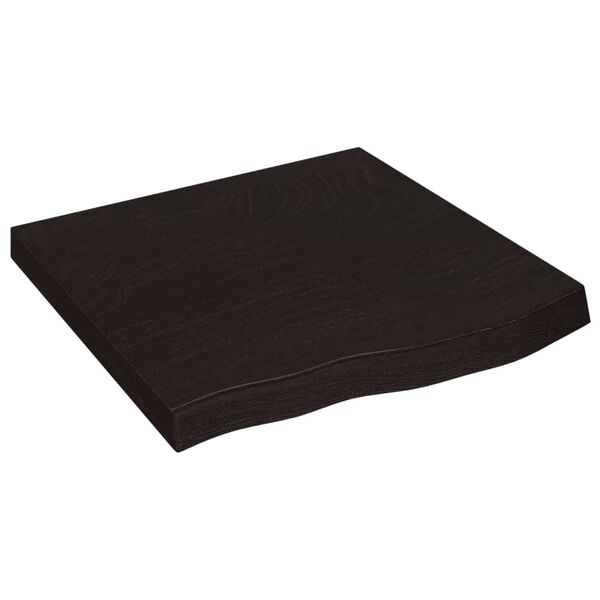 vidaXL Encimera de baño madera tratada marrón oscuro 60x60x(2-6) cm