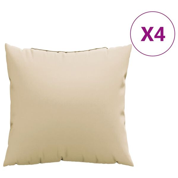 vidaXL Cojines decorativos 4 uds tela beige 40x40 cm
