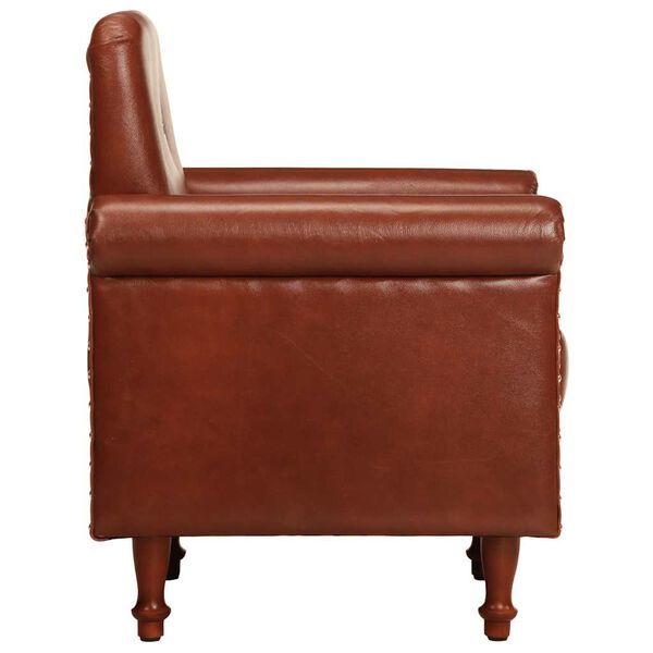 vidaXL Sill&oacute;n butaca de cuero aut&eacute;ntico marr&oacute;n