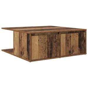 vidaXL Mesa de Caf&eacute; con caj&oacute;n Madera antigua 80 x 80 x 31 cm