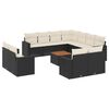 vidaXL Set de sof&aacute;s de jard&iacute;n y cojines 13 pzas rat&aacute;n sint&eacute;tico negro