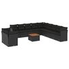 vidaXL Set de sof&aacute;s de jard&iacute;n 12 piezas cojines rat&aacute;n sint&eacute;tico negro