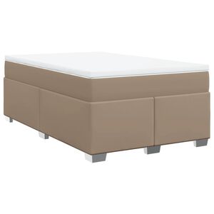 vidaXL Cama box spring con colch&oacute;n cuero sint&eacute;tico capuchino 120x200cm