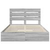 vidaXL Cama con almacenamiento con cabecera Gris Sonoma 150 x 200 cm