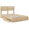 vidaXL Cama con almacenamiento con cabecera Roble Sonoma 150 x 200 cm