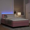 vidaXL Cama Box Spring LED con colch&oacute;n Rosa 120 x 190 cm Terciopelo