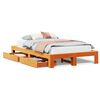 vidaXL Estructura de cama sin colch&oacute;n madera maciza marr&oacute;n 120x190 cm