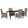 vidaXL Conjunto de Comedor de Jard&iacute;n 5 uds. Gris