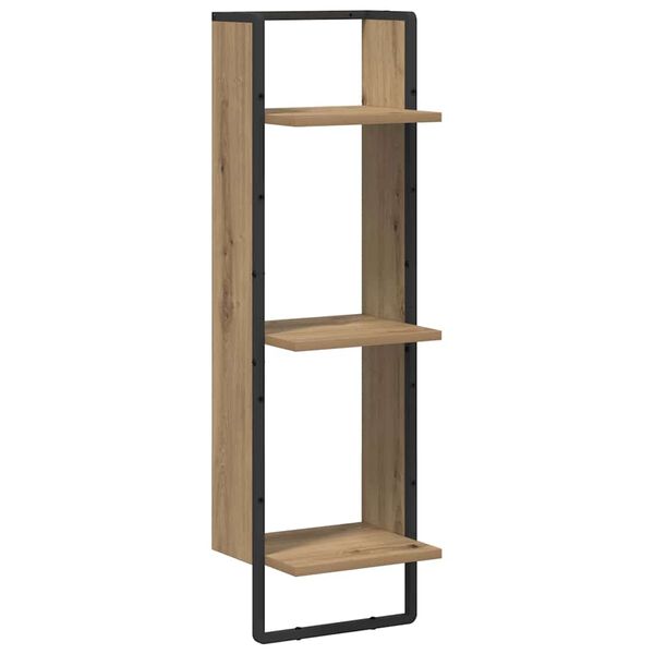 vidaXL Estante de pared con estante Roble artesanal 30 x 25 x 100 cm