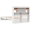vidaXL Cama con estanter&iacute;a sin colch&oacute;n madera maciza blanca 135x190 cm