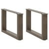 vidaXL Patas para mesa de centro en forma de U (2 unidades, acero natural, 50 x 30-31 cm)