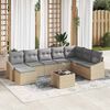 vidaXL Conjunto de sof&aacute; de jard&iacute;n con coj&iacute;n 8 pcs Beige y Gris Claro