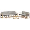 vidaXL Conjunto de sof&aacute;s de exterior 8 uds. Blanco y Gris Claro